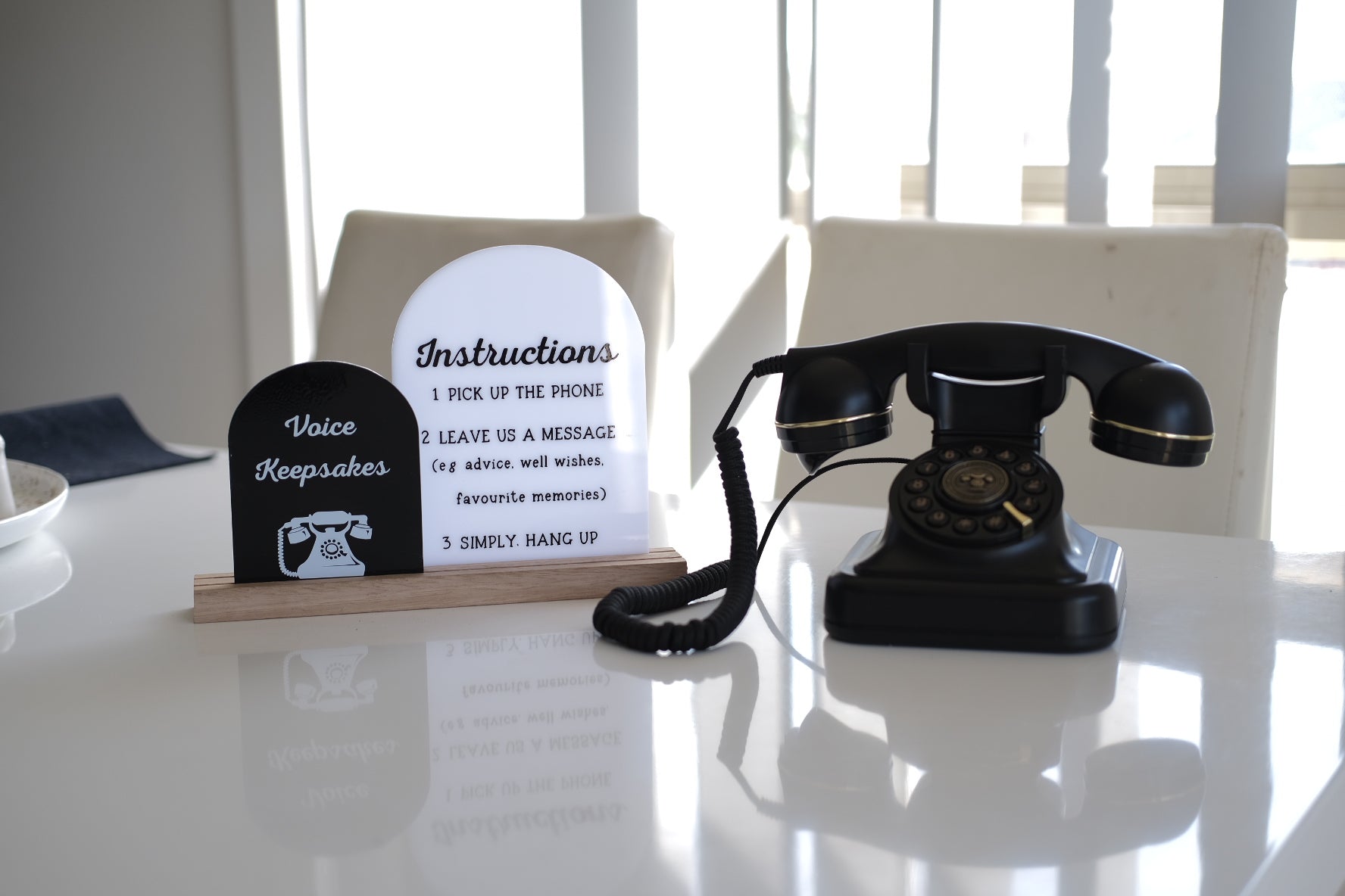 Audio guest Book Classic Black Phone wedding, Sign