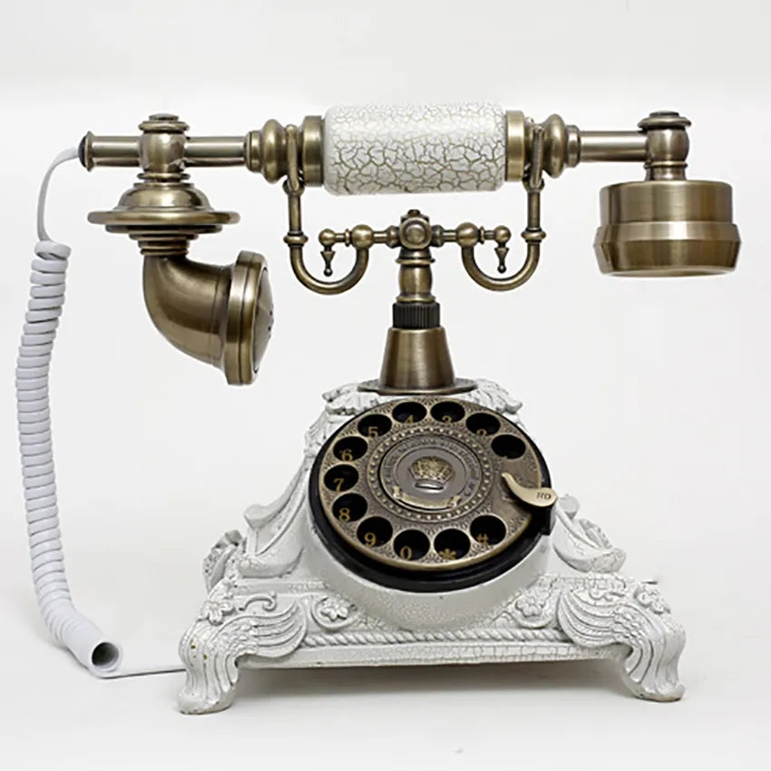 Vintage White Phone Audio Guest Book, Front
