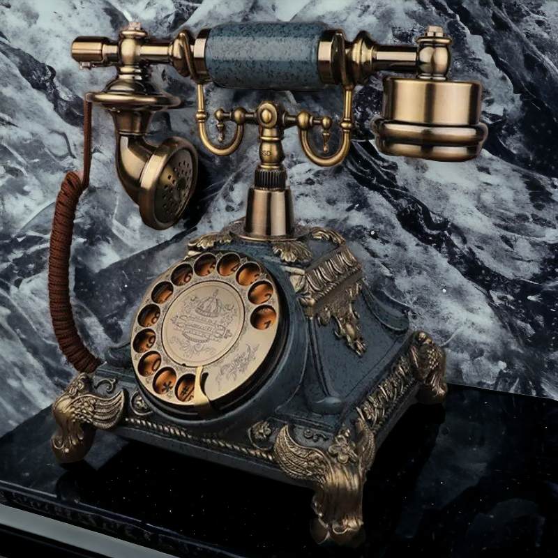 Vintage Navy Blue Phone Audio Guest Book, Front