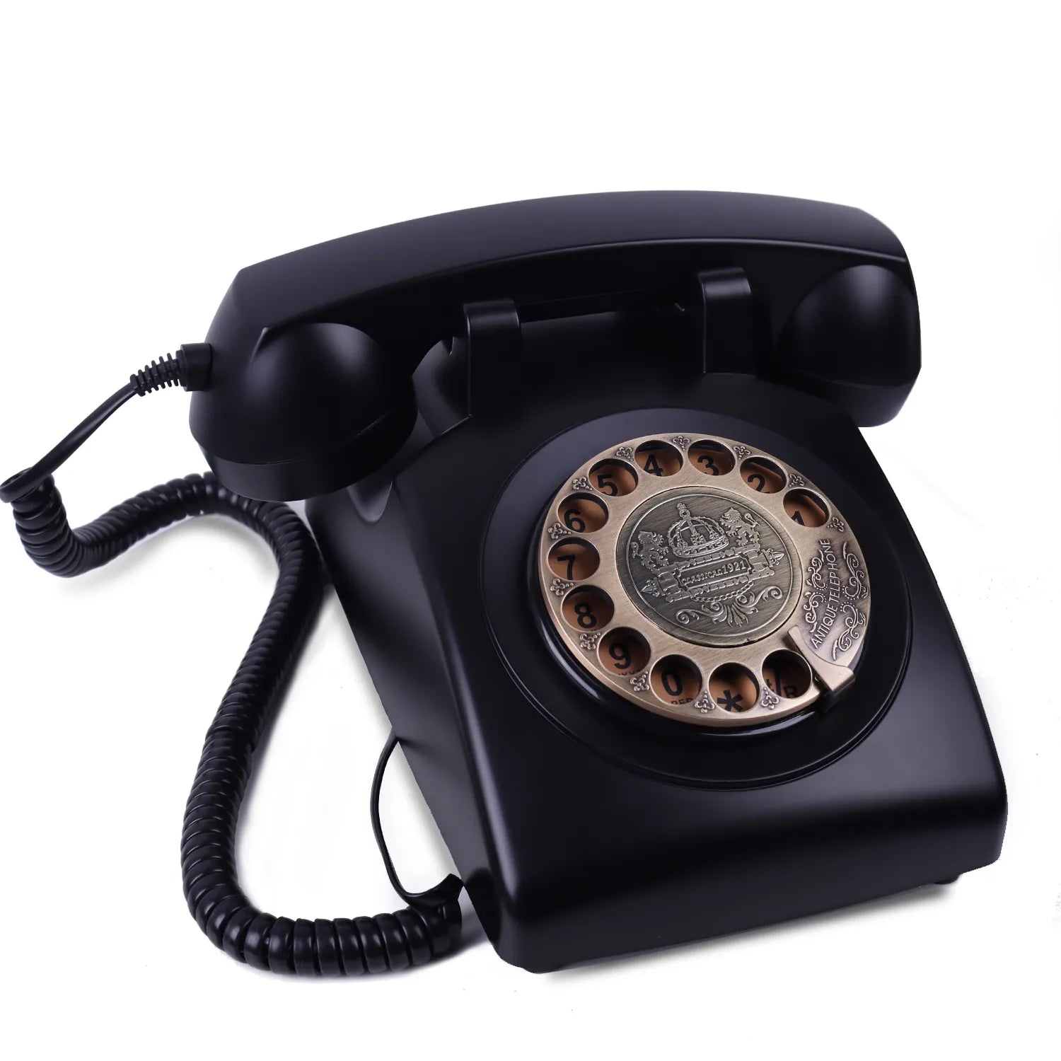 Retro Black Phone Audio Guest Book, Front