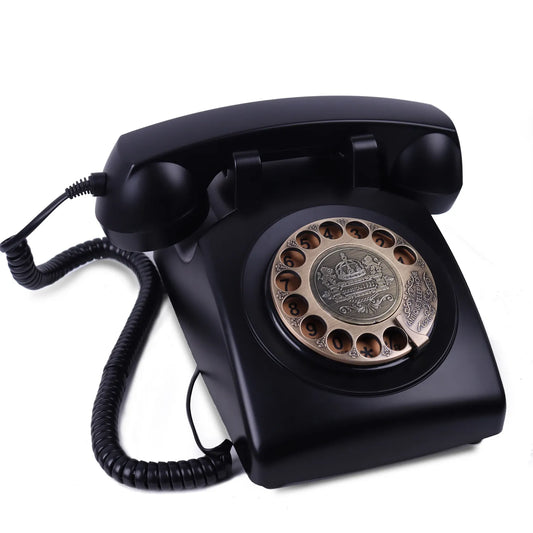 Retro Black Phone Audio Guest Book, Front