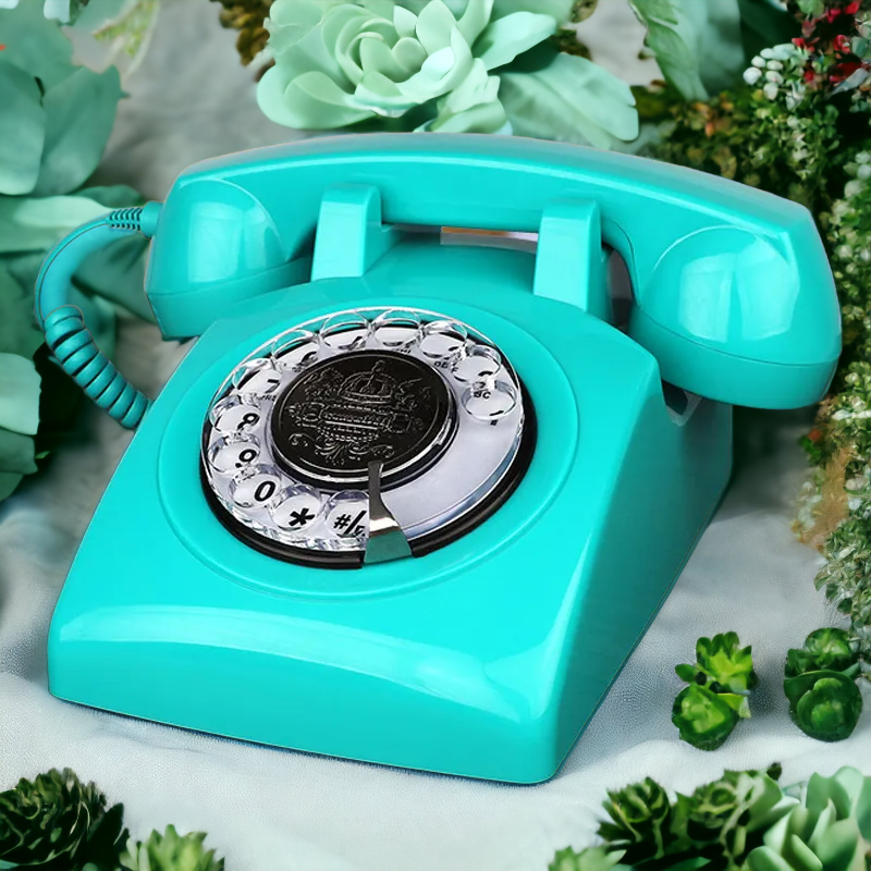 Retro Blue Phone Audio Guest Book, Front