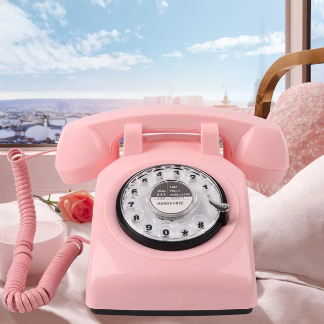 Retro Pink Phone Audio Guest Book, Front