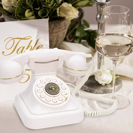 Classic White Phone Audio Guest Book, Front